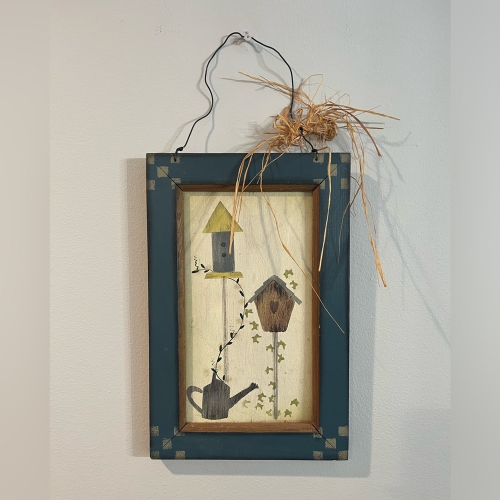 Wooden Porch Decor Wall Hanging Stenciled Bird Houses